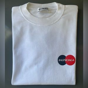 BALENCIAGA Paris Women’s white logo T Shirt - small
